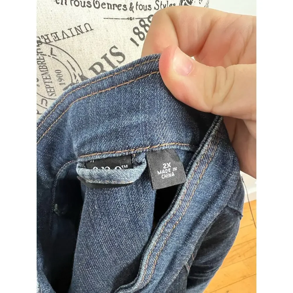 ana plus size button up jean jacket - Picture 6 of 9